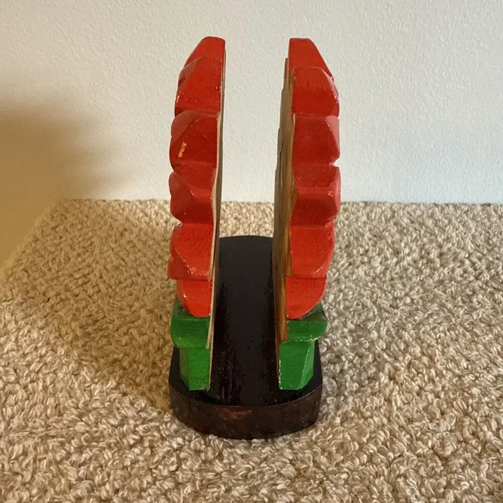 Hand painted Wood Napkin Holder Traditional Mexican Folk Art Piece